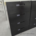 Global Black 4 Drawer Lateral File Cabinet, Locking